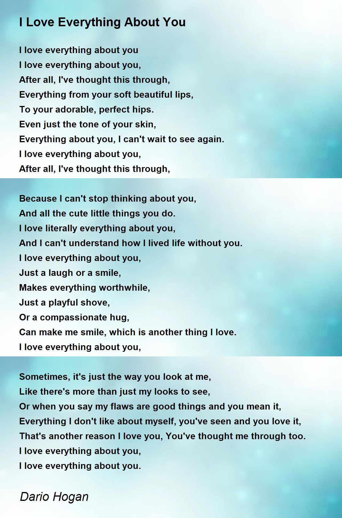I Love Everything About You Meaning