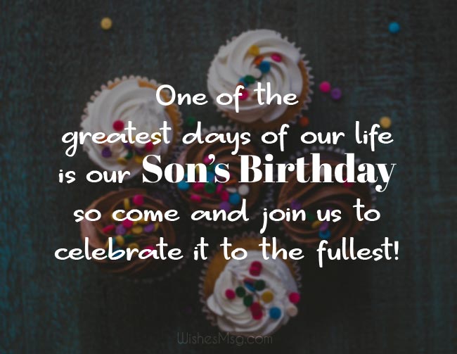 Wording of the son's birthday invitation