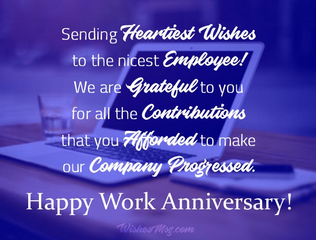 Work Anniversary Messages for Employees