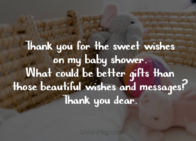 Message of thanks for the wishes of the baby shower