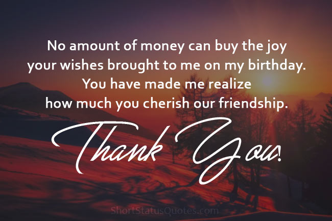 Birthday Thank You Messages for Friends
