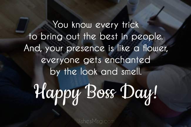 Good day of boss wishes to the boss woman