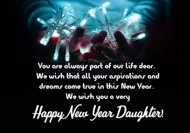 Happy New Year Messages for Daughter