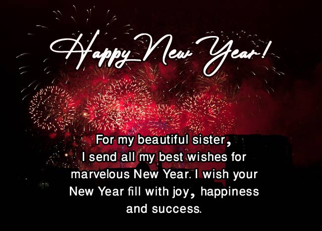 Happy New Year Status for Sister