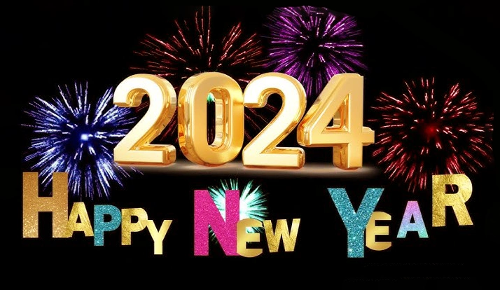 Happy New Year 2024 Firework Image, New Year Whatsapp Status