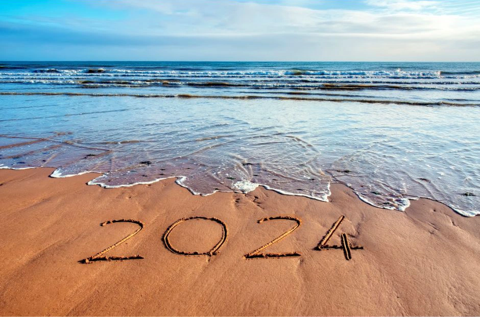 2024 Happy New Year Sea Bech Photos