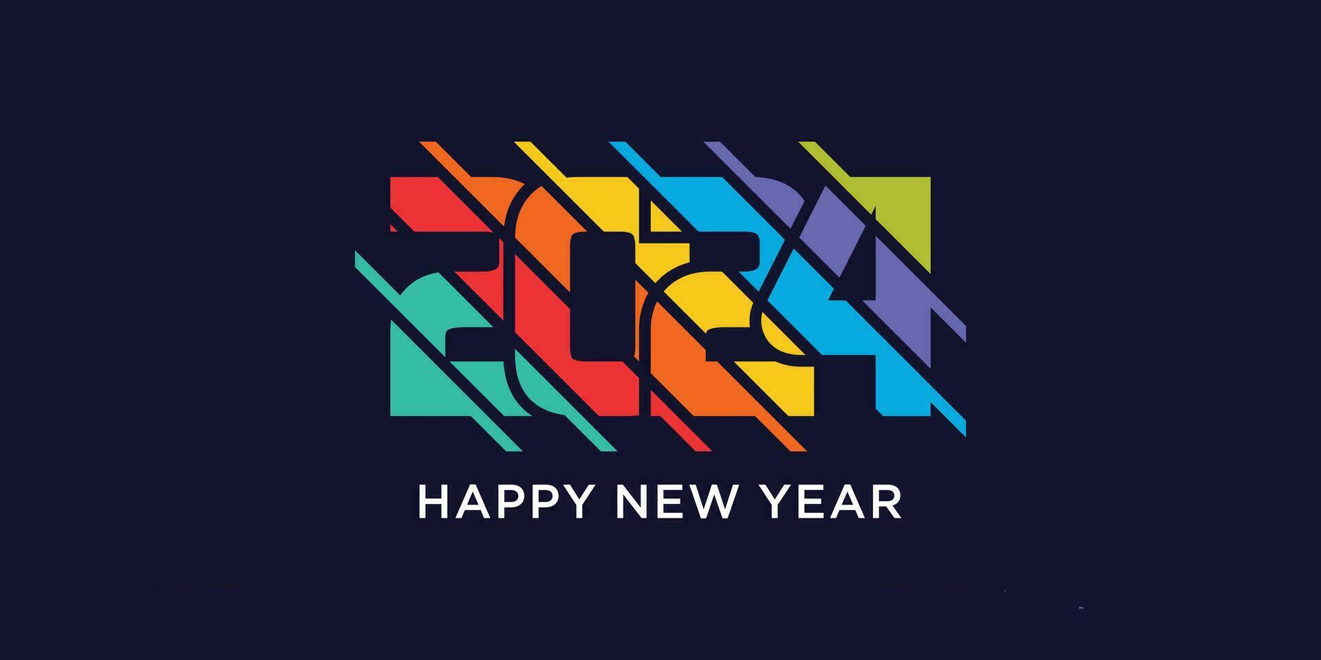 2024 Happy New Year Logo Design Template Illustration With Creative Unique Concept Vector