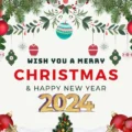 Green and Red Merry Christmas Greeting Card for new year 2024 Green And Red Merry Christmas Greeting Card For New Year 2024