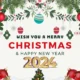 Green And Red Merry Christmas Greeting Card For New Year 2024