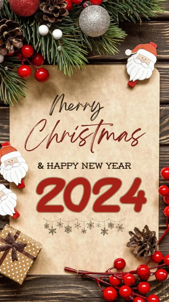 Red Merry Christmas And Happy New Year 2024
