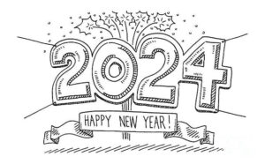 Happy New Year 2024 Drawing Frank Ramspott 300x186 