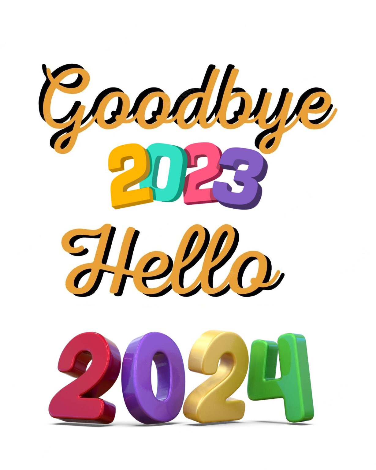 Goodbye 2024 2025 clipart images New Year clip arts 2025