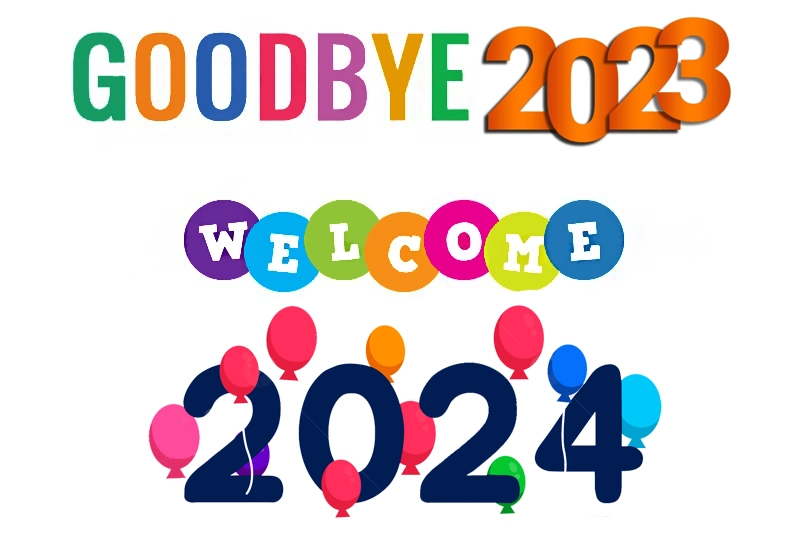 Goodbye 2023 2024 clipart images New Year clip arts 2023