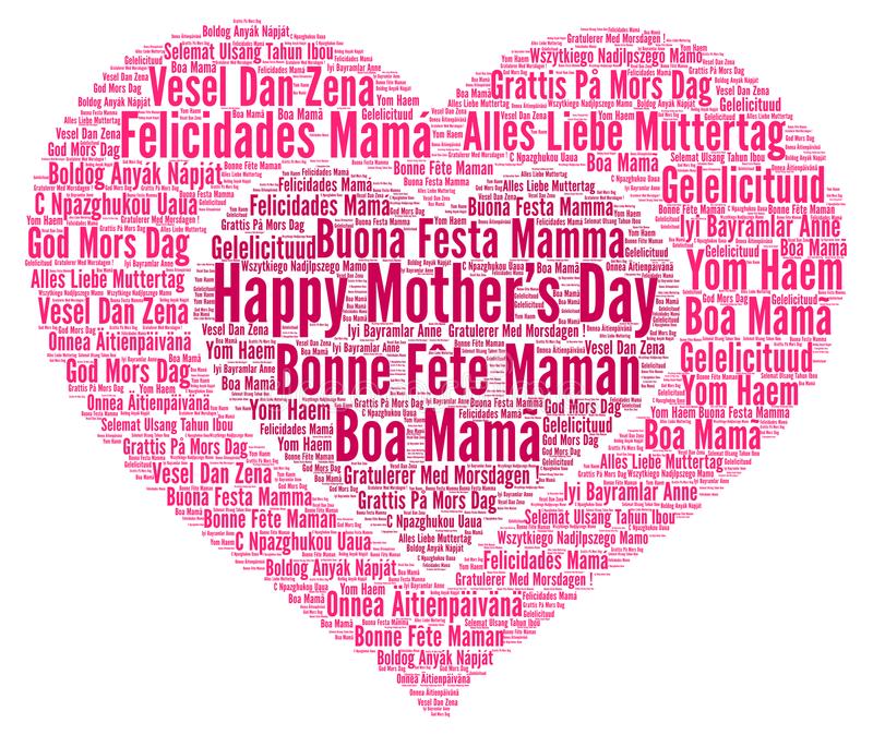 Happy Mother S Day Different Languages Illustration Happy Mother S Day Different Languages