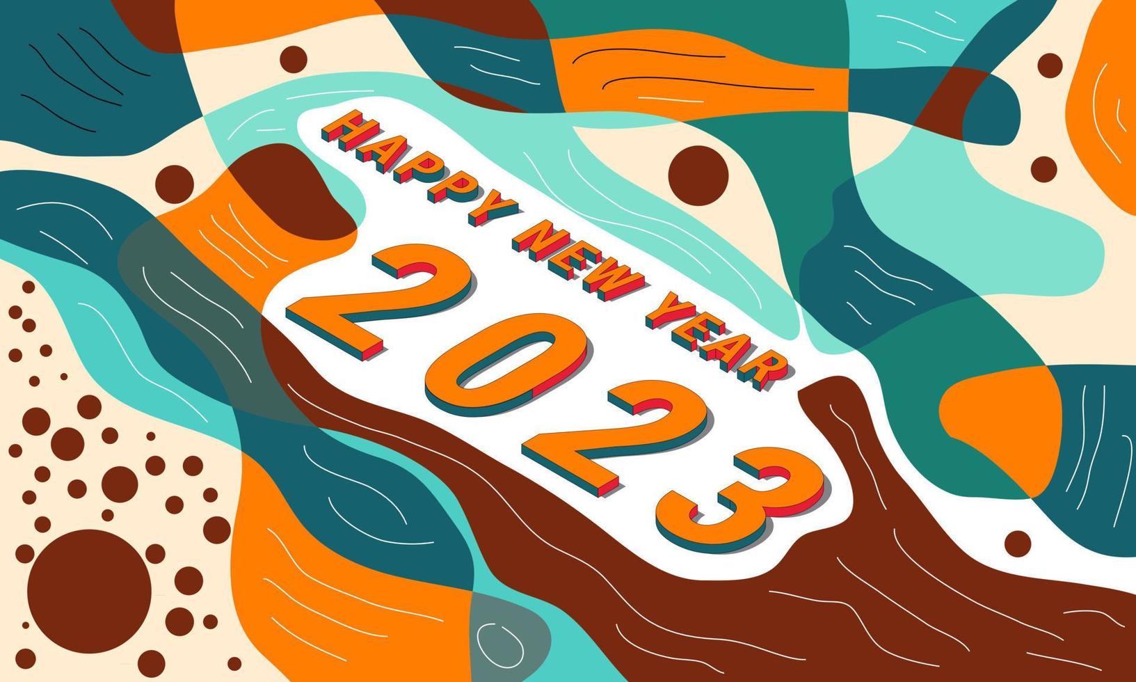2023 A Happy New Year Congrats Happy Colorfull Concept Backdrop Abstract Isolated Graphic Design Template Creative Colorful Decoration Free Vector