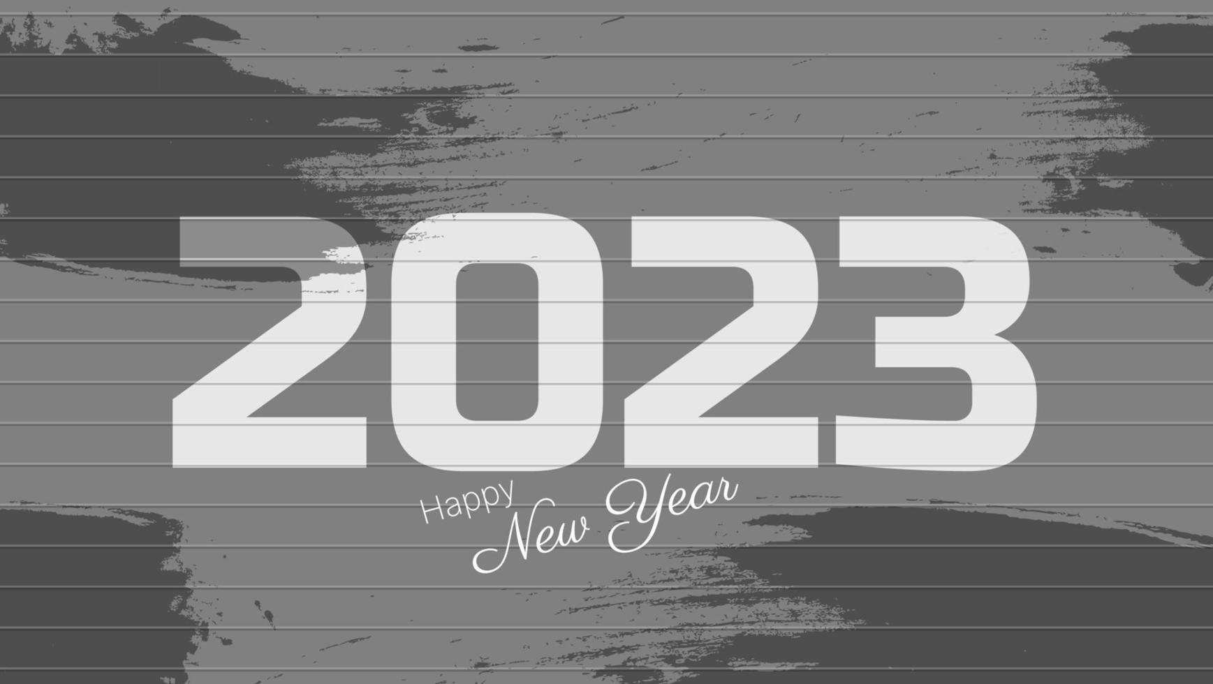 Happy New Year 2023 Background With Striped Background And Grunge Illustration Free Vector