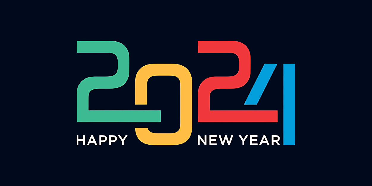 2024 Happy New Year Logo Vector Design With Modern Idea