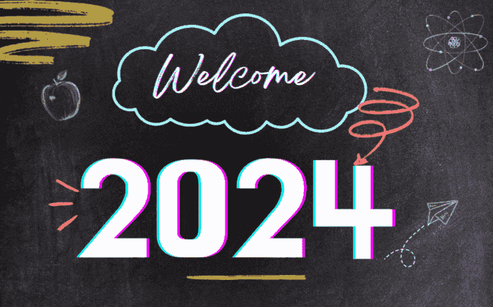 Black And Yellow Chalkboard Welcome 2024