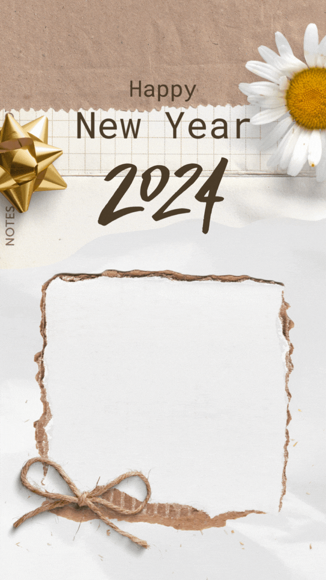 Happy New Year 2024 Realistic Scrapbook Instagram Story
