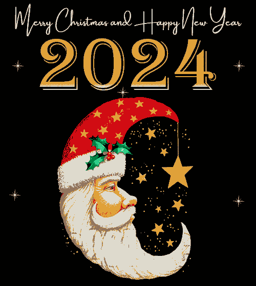 Merry Christmas And Happy New Year 2024 Gif
