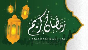 Ramadan Kareem Islamic Background Design With Modern And Arabic Style Use For Social Media Content And Banner Ads Eid Mubarak Hari Raya Eid Fitr Eid Adha Hajj Umrah Vector