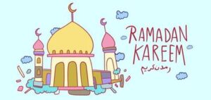 Ramadan Kareem Islamic Mosque Kids Hand Drawn Greeting Free Vector