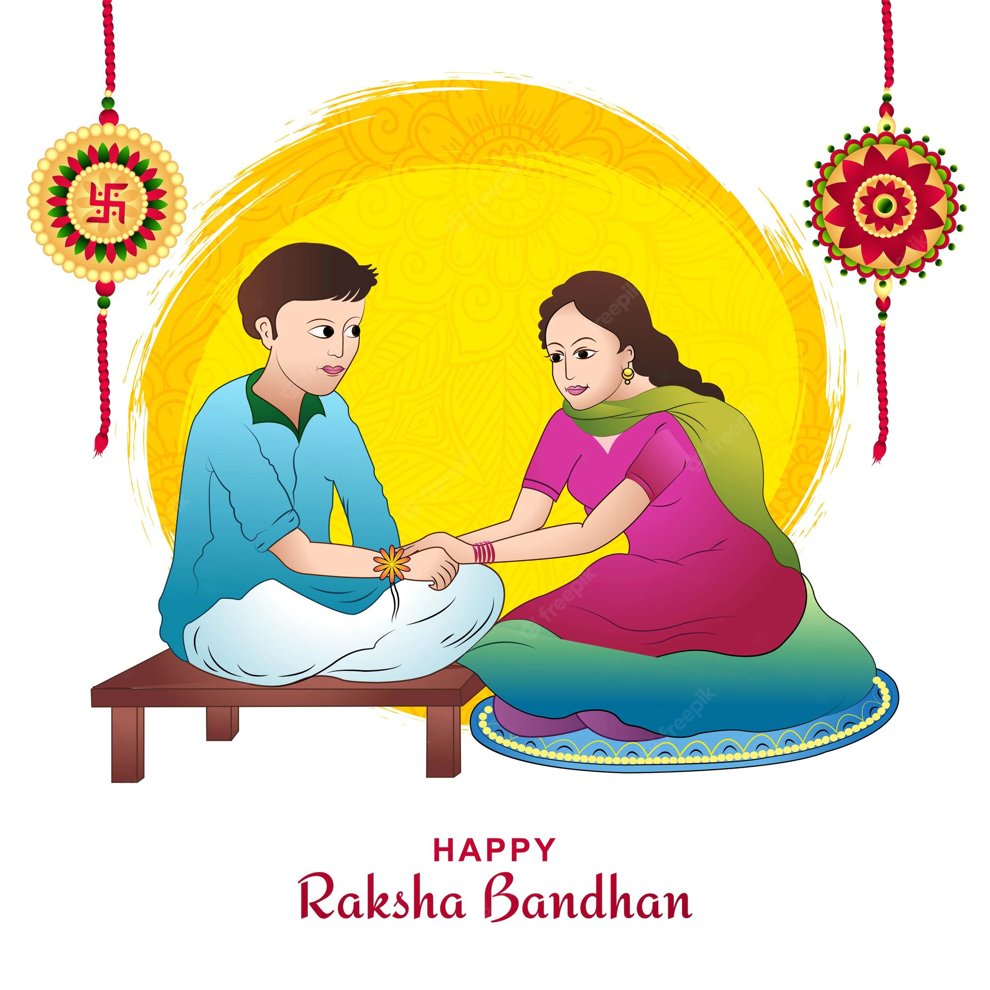 Brother Sister Raksha Bandhan Rakhi Festival Card Celebration Design