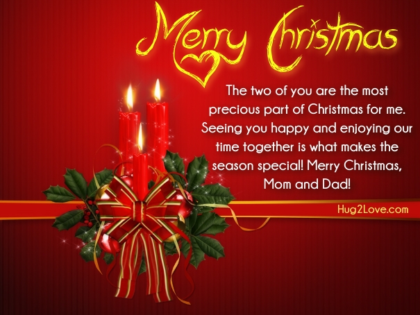 Xmas Wishes quotes mother father card