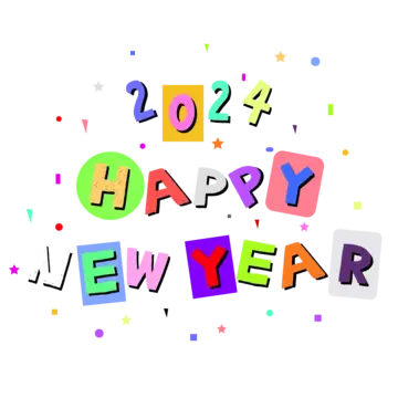 2024 Happy New Year Colorful Creative Design Vector