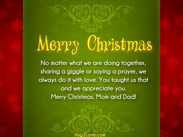 Best Xmas Wishes for Mom Dad