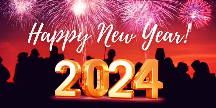 Celebrating Happy New Year 2024 Facebook Cover
