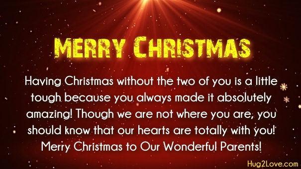 Christmas wishes to parents