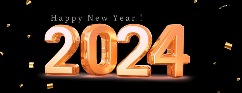 Happy New Year 2024 Latest Facebook Cover Photo HD Download Free Unique