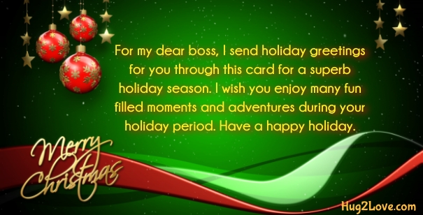 Merry christmas card for boss