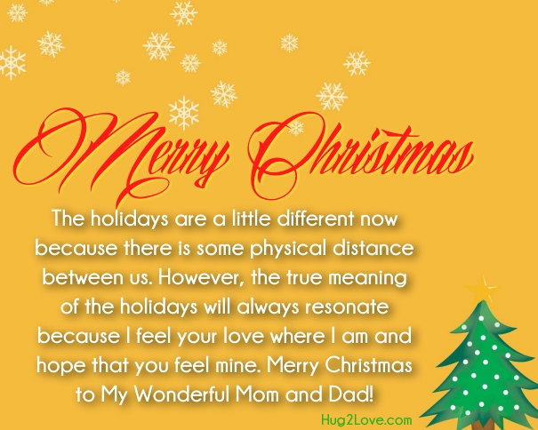 Merry christmas wishes for mom and dad