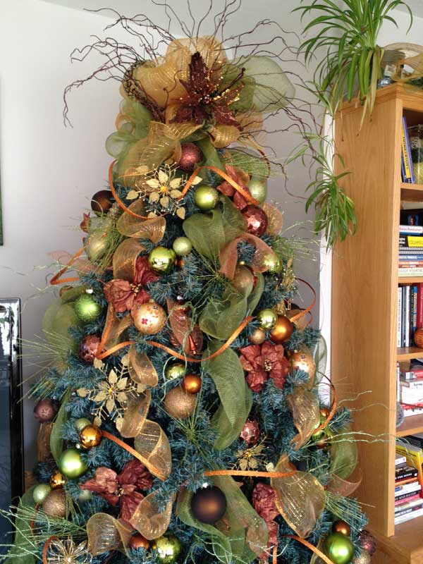 christmas tree decorating ideas with mesh ribbon 2016