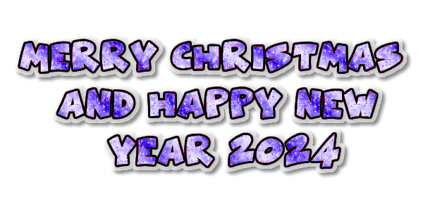 Glitter Merry Christmas And Happy New Year 2024 Purple