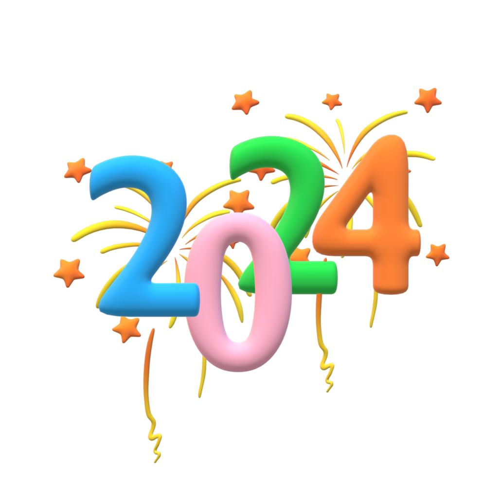 Happy New Year 2024 clipart images cards