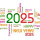 Happy New Year 2025 With Best Wishes Celebration Green Typography Background Free Vector