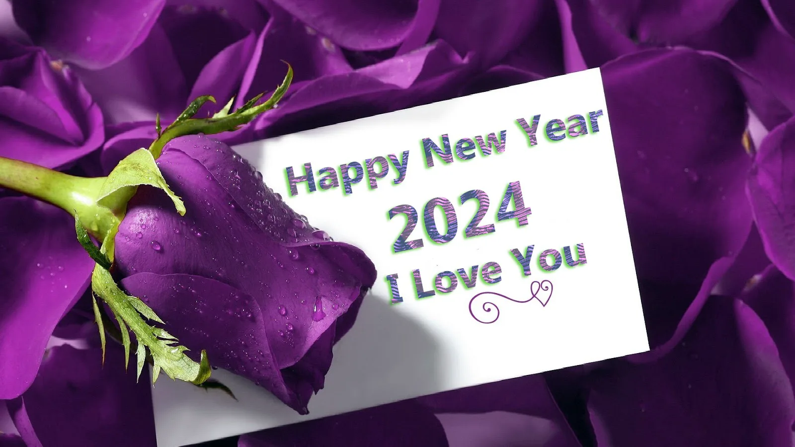2024 I Love You New Year Beautiful Wallpaper 2