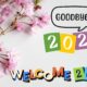 Good Bye 2024 Welcome 2025 With Flower Bg