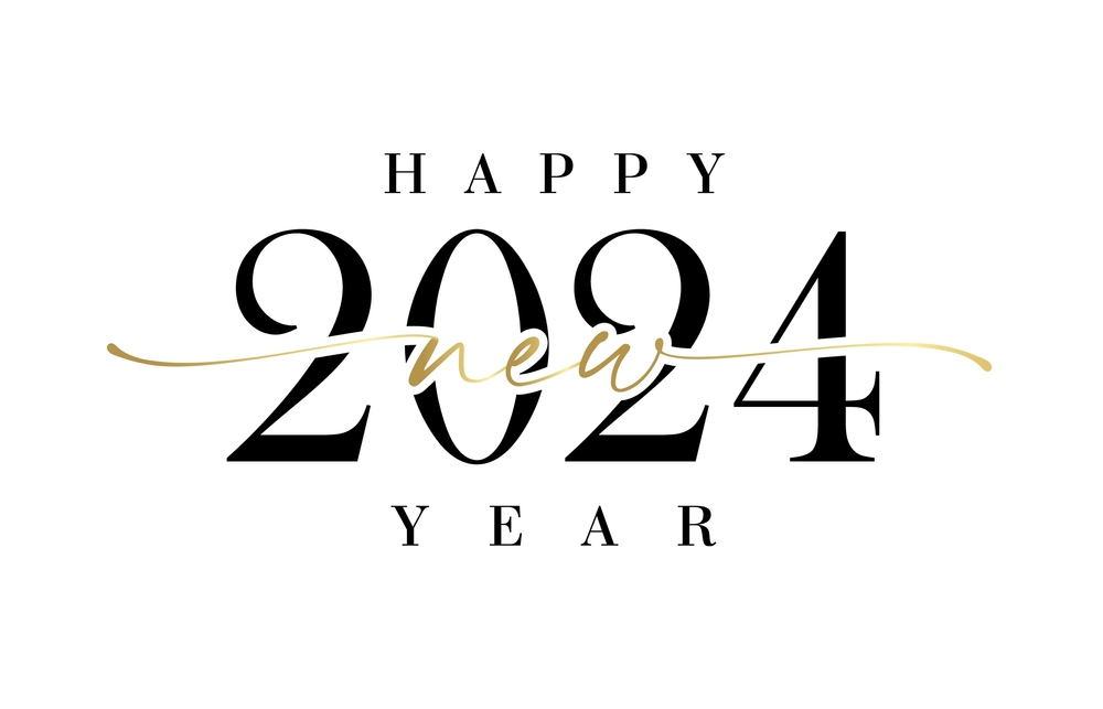 Happy New Year 2024 Image Golden Black Elegant Decent Style