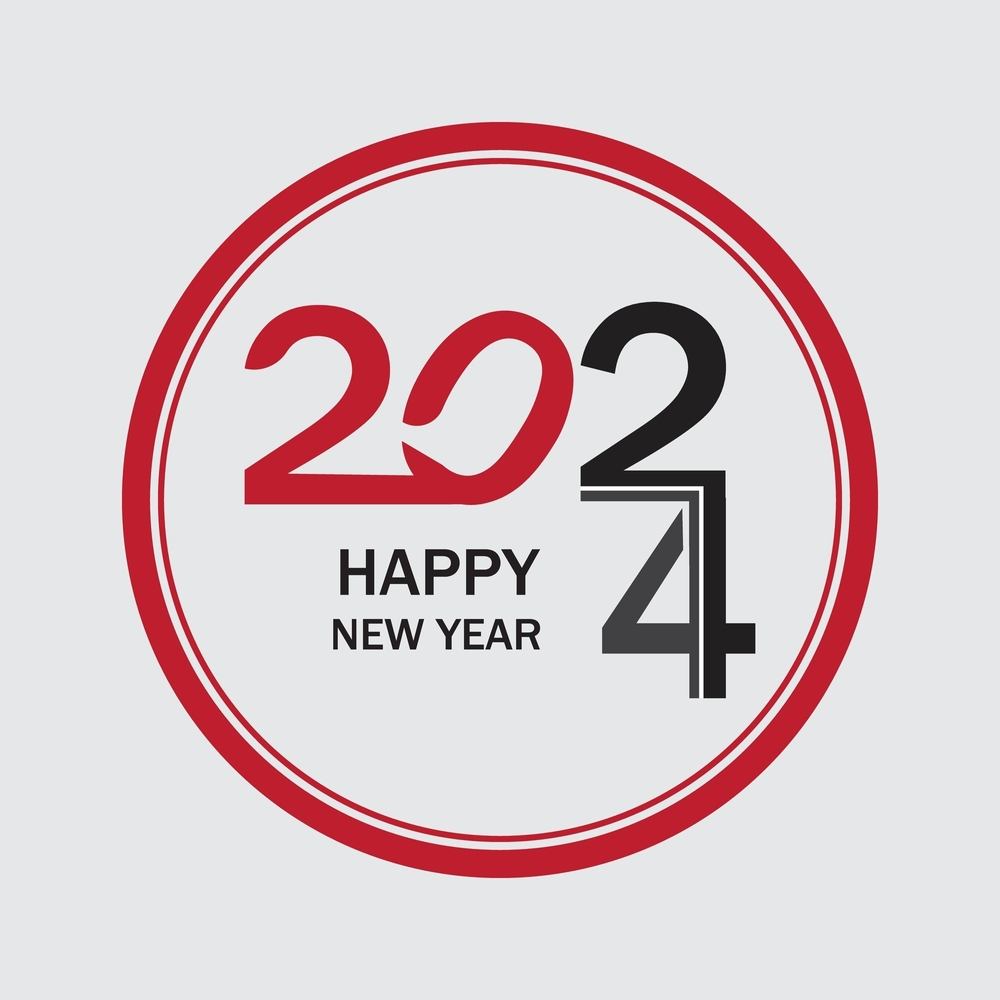 Happy New Year 2024 Stamp Like Wallpaper Profile Picture