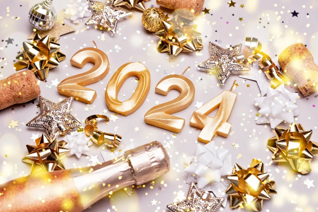 Holiday Background Happy New Year 2024