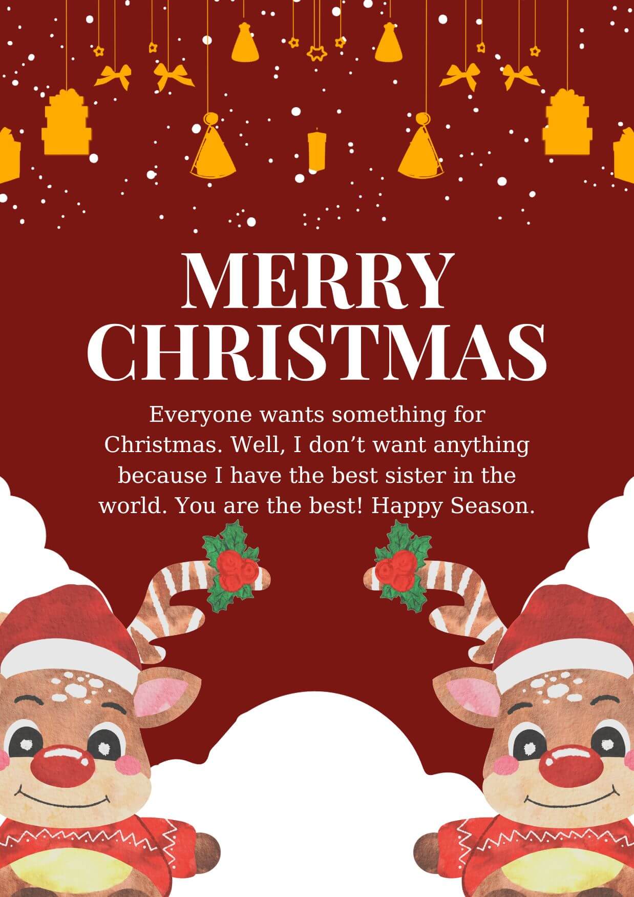 Merry Christmas Qoutes For Amazing Sister