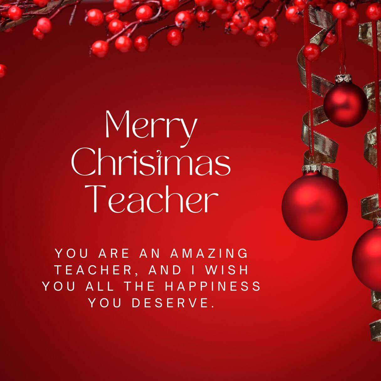 Merry Christmas Wishes For Amazing Teachers