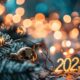 Festive New Year 2025 Celebration With Sparkling Lights Free Photo