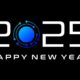 Happy New Year 2025 Background Design New Year 2025 Design Template With Digital Technology Concept Vector