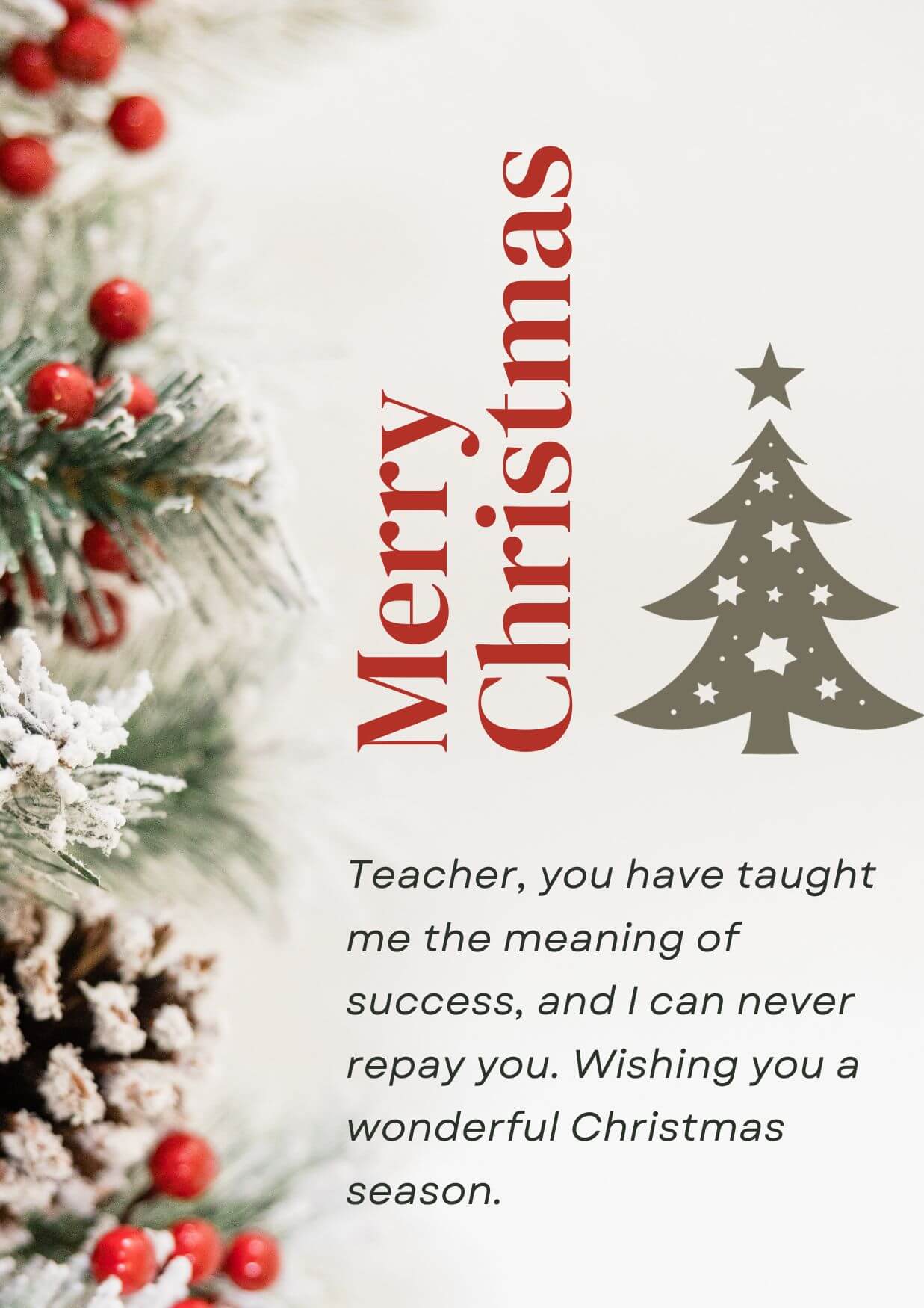 Merry Christmas Greetings For Teacher
