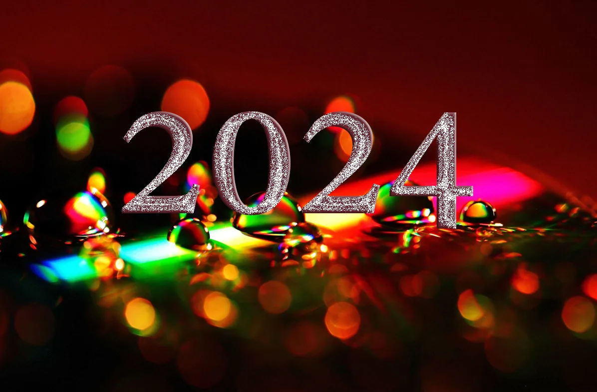 Red Glitters New Year Beautiful Image For 2024